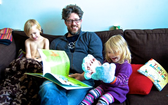 Reading "Tickle Monster"