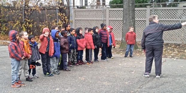 First Grade Boys line up