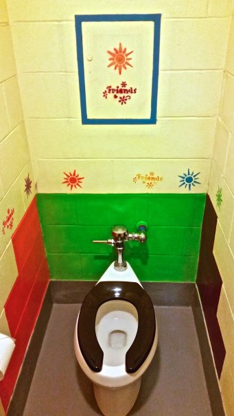 Here is the bathroom my mom painted