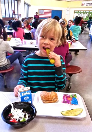 Gavin munching a pickle