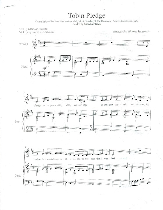Tobin Pledge Sheet Music Page 1