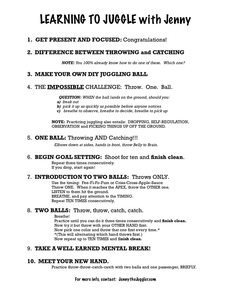 Learning to Juggling with Jenny - JPG 1 of 2