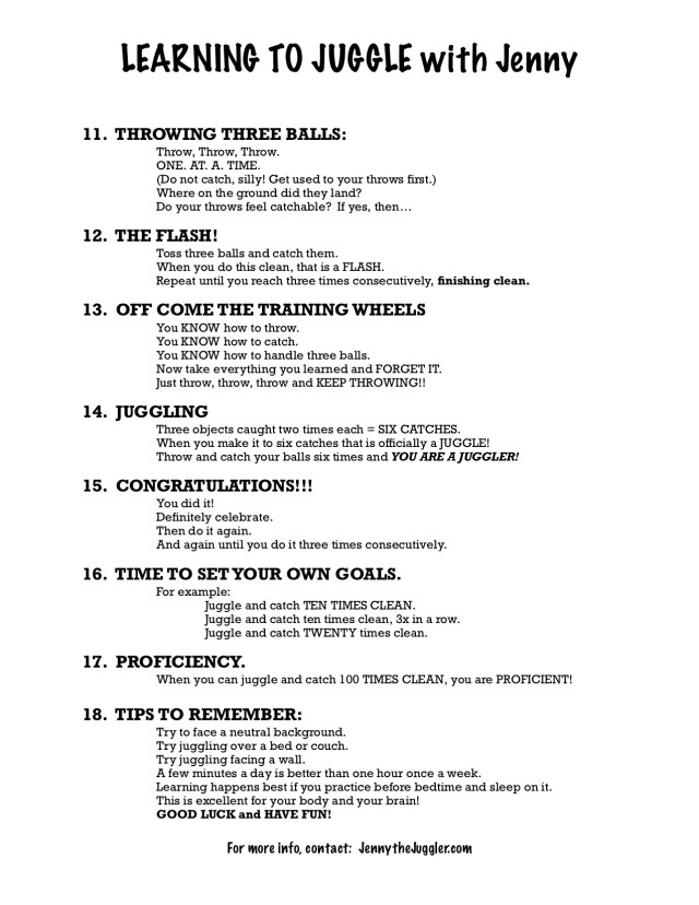 Learning to Juggling with Jenny - JPG 2 of 2